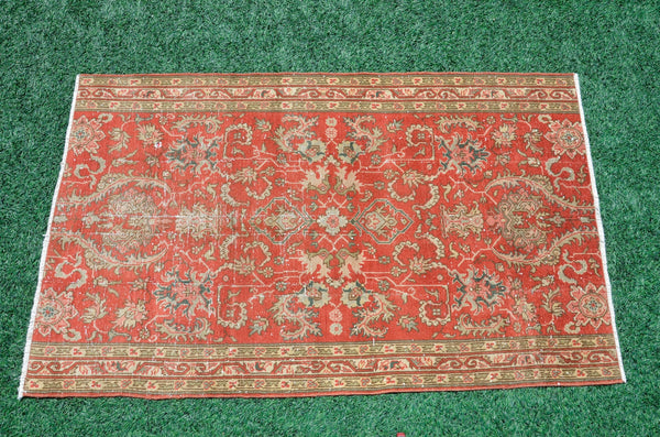 Handmade Natural oushak Turkish rug for home decor, Vintage rug, area rug boho rug bedroom rug kitchen rug bathroom rug kilim rugs, rugs 4x6, 666381