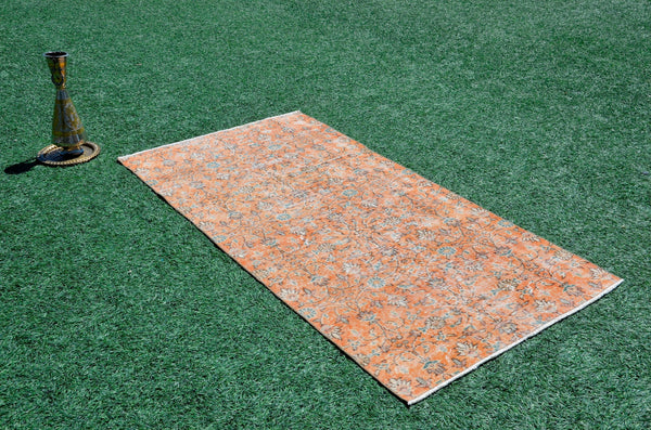 Handmade Natural oushak Turkish rug for home decor, Vintage rug, area rug boho rug bedroom rug kitchen rug bathroom rug kilim rugs, rugs 3x6, 666382