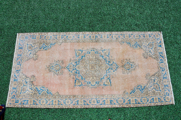 Handmade Natural oushak Turkish rug for home decor, Vintage rug, area rug boho rug bedroom rug kitchen rug bathroom rug kilim rugs, rugs 3x6, 666386