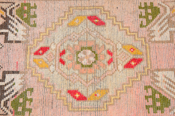 Natural Turkish Vintage small area rug doormat for home decor, bathroom rug, area oushak rug bathroom mat kitchen rug kilim rug, rug 3X1.5, 665770